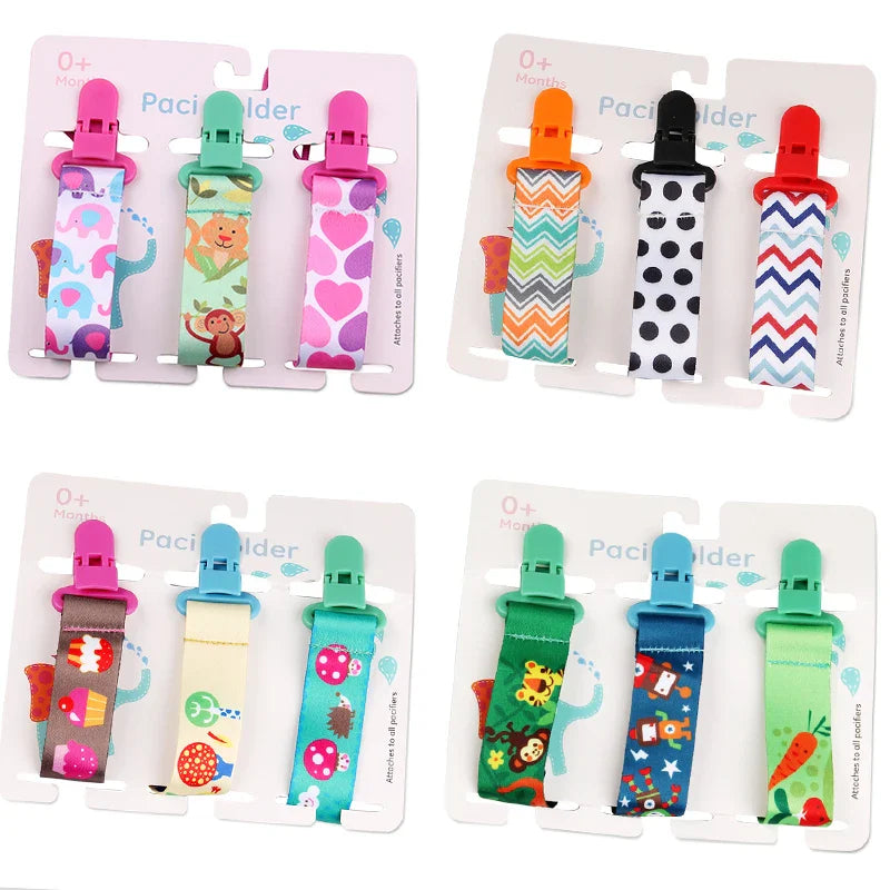 3 Pcs Baby Pacifier Clip Set