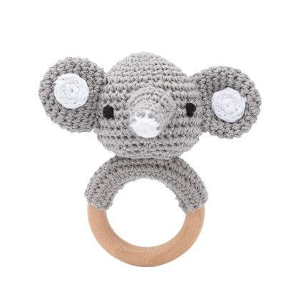 Baby Crochet Rattle Wooden Teether Toy