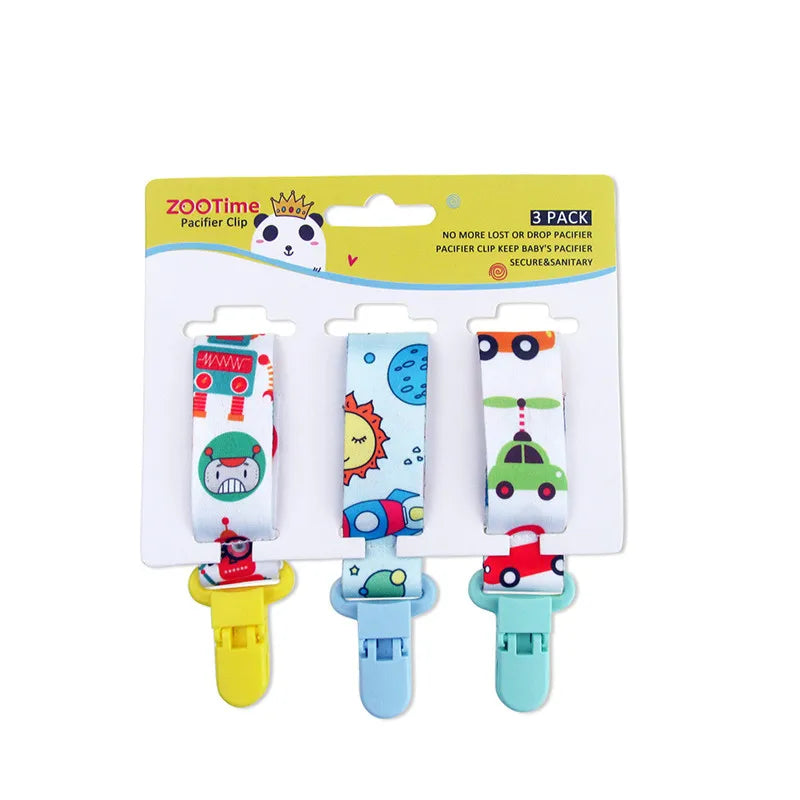 3 Pcs Baby Pacifier Clip Set