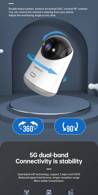 Lenovo 5MP WiFi Camera Smart Home Indoor Wireless