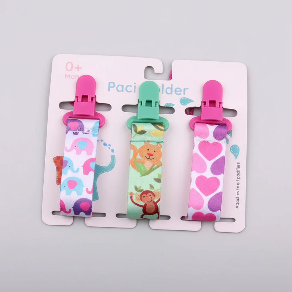 3 Pcs Baby Pacifier Clip Set